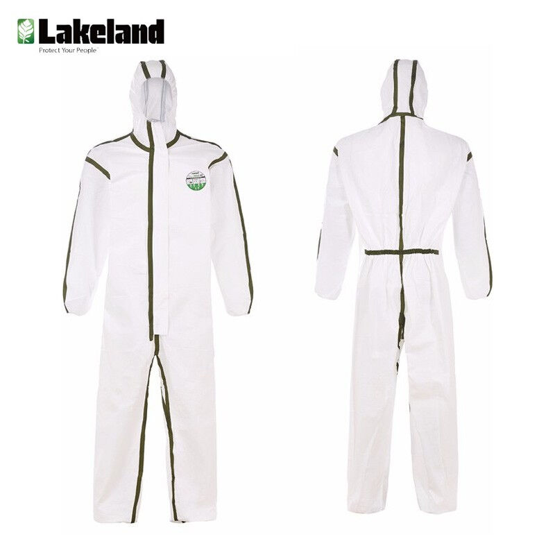 雷克兰（Lakeland）AMN428ETS防护服连体胶条型防化服白色带帽防